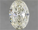 Natural Diamond 1.70 Carats, Oval with  Cut, K Color, SI1 Clarity and Certified by IGI