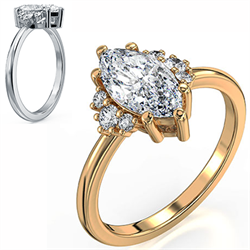 Picture of Elegant engagement ring for Marquise and Ovals