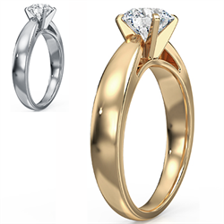 Picture of Wide, Solid, Cathedral Solitaire gold engagement ring