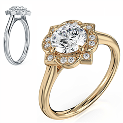 Foto Anillo de compromiso art deco de estilo geométrico vintage de