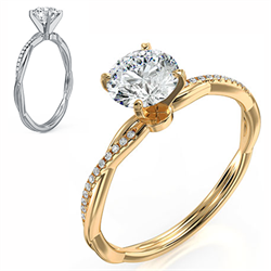 Picture of Micro Pave dainty Engagement ring Setting