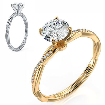 Micro Pave dainty Engagement ring Setting