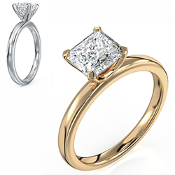 Picture of Princess solitaire engagement ring novo setting