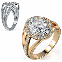 Picture of Big Diamonds Halo Diamond Engagement Ring Setting
