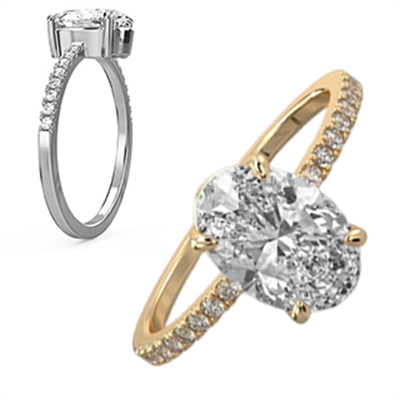Oval cut diamond engagement ring