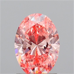 Picture of Lab Grown Diamond 1.55 Carats, Oval with  Cut, Fancy Vivid Pink Color, VS1 Clarity and Certified by IGI