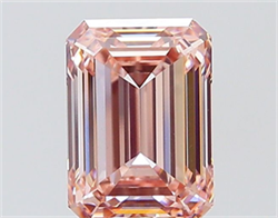 Picture of Lab Grown Diamond 2.55 Carats, Emerald with  Cut, Fancy Intense Pink Color, VVS2 Clarity and Certified by IGI