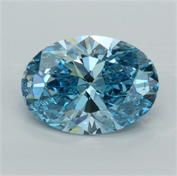 Picture of Lab Grown Diamond 1.50 Carats, Oval with  Cut, Fancy Vivid Blue Color, VS1 Clarity and Certified by IGI