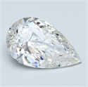 Natural Diamond 3.51 Carats, Pear with  Cut, F Color, SI1 Clarity and Certified by GIA
