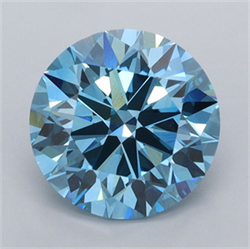 Picture of Lab Grown Diamond 2.51 Carats, Round with Ideal Cut, Fancy Vivid Blue Color, VVS2 Clarity and Certified by IGI