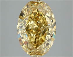 Picture of Lab Grown Diamond 4.10 Carats, Oval with  Cut, Fancy Intense Yellow Color, VVS2 Clarity and Certified by IGI