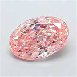 Picture of Lab Grown Diamond 2.27 Carats, Oval with  Cut, Fancy Vivid Pink Color, VS1 Clarity and Certified by IGI