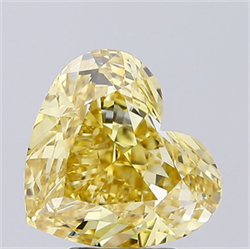 Picture of Lab Grown Diamond 5.07 Carats, Heart with  Cut, Fancy Intense Yellow Color, VS1 Clarity and Certified by IGI