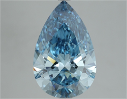 Picture of Lab Grown Diamond 5.33 Carats, Pear with  Cut, Fancy Vivid Blue Color, VS1 Clarity and Certified by IGI