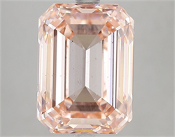 Picture of Lab Grown Diamond 7.11 Carats, Emerald with  Cut, Fancy Intense Pink Color, VS2 Clarity and Certified by IGI