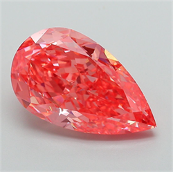 Picture of Lab Grown Diamond 4.70 Carats, Pear with  Cut, Fancy Vivid Pink Color, VS1 Clarity and Certified by IGI