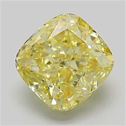 Picture of Lab Grown Diamond 2.03 Carats, CUSHION MODIFIED with  Cut, Fancy Intense Yellow Color, VS1 Clarity and Certified by IGI
