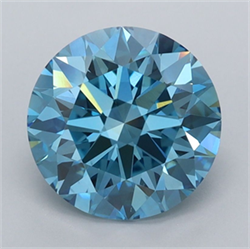Picture of Lab Grown Diamond 2.49 Carats, Round with Ideal Cut, Fancy Vivid Blue Color, VS1 Clarity and Certified by IGI