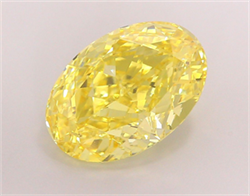 Picture of Lab Grown Diamond 8.01 Carats, Oval with  Cut, Fancy Vivid Yellow Color, VS1 Clarity and Certified by IGI