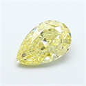 Lab Grown Diamond 1.25 Carats, Pear with  Cut, Fancy Yellow Color, VS1 Clarity and Certified by IGI