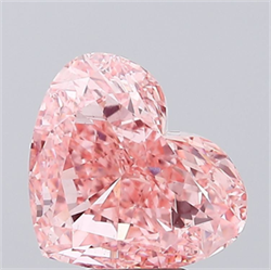 Picture of Lab Grown Diamond 4.80 Carats, Heart with  Cut, Fancy Vivid Pink Color, VS1 Clarity and Certified by IGI
