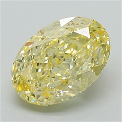 Picture of Lab Grown Diamond 1.53 Carats, Oval with  Cut, Fancy Yellow Color, VS1 Clarity and Certified by IGI