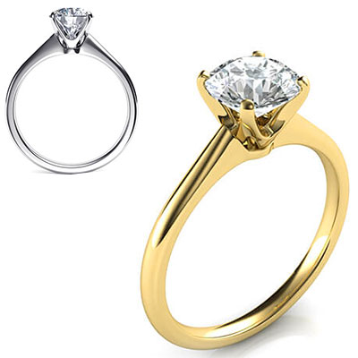 Delicate Novo cathedral solitaire engagement ring, Barbara