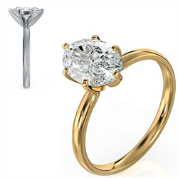 Picture of 6 prongs Oval diamond engagement ring setting