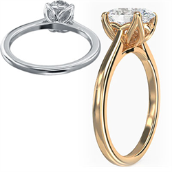 Picture of Oval Tulip solitaire engagement ring setting
