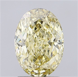 Picture of Lab Grown Diamond 1.55 Carats, Oval with  Cut, Fancy Intense Yellow Color, VS1 Clarity and Certified by IGI