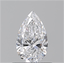 Natural Diamond 0.58 Carats, Pear with  Cut, D Color, VS2 Clarity and Certified by GIA