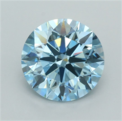 Picture of Lab Grown Diamond 2.03 Carats, Round with Ideal Cut, Fancy Intense Blue Color, VS1 Clarity and Certified by IGI