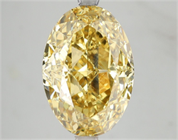 Picture of Lab Grown Diamond 7.25 Carats, Oval with  Cut, Fancy Vivid Yellow Color, VS1 Clarity and Certified by IGI