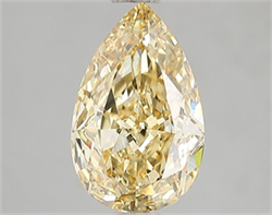 Picture of Lab Grown Diamond 2.06 Carats, Pear with  Cut, Fancy Vivid Yellow Color, VS2 Clarity and Certified by IGI