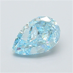 Picture of Lab Grown Diamond 1.33 Carats, Pear with  Cut, Fancy Vivid Blue Color, VVS1 Clarity and Certified by IGI