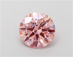 Picture of Lab Grown Diamond 1.51 Carats, Round with Ideal Cut, Fancy Vivid Pink Color, VS1 Clarity and Certified by IGI