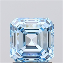 Picture of Lab Grown Diamond 1.51 Carats, Asscher with  Cut, Fancy Intense Blue Color, VVS2 Clarity and Certified by IGI