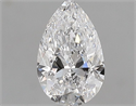 Natural Diamond 0.50 Carats, Pear with  Cut, D Color, VS2 Clarity and Certified by GIA