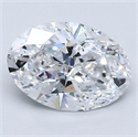 Natural Diamond 1.51 Carats, Oval with  Cut, D Color, I1 Clarity and Certified by GIA