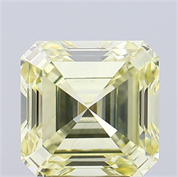Picture of Lab Grown Diamond 5.51 Carats, Asscher with  Cut, Fancy Light Yellow Color, VS1 Clarity and Certified by IGI