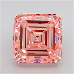 Picture of Lab Grown Diamond 5.01 Carats, Asscher with  Cut, Fancy Intense Pink Color, VS1 Clarity and Certified by IGI