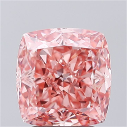 Picture of Lab Grown Diamond 2.85 Carats, CUSHION MODIFIED with  Cut, Fancy Vivid Pink Color, VS1 Clarity and Certified by IGI