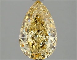 Picture of Lab Grown Diamond 2.00 Carats, Pear with  Cut, Fancy Vivid Yellow Color, VS2 Clarity and Certified by IGI