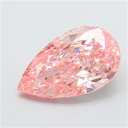 Picture of Lab Grown Diamond 2.34 Carats, Pear with  Cut, Fancy Vivid Pink Color, VVS2 Clarity and Certified by IGI