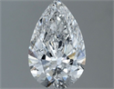 Natural Diamond 1.00 Carats, Pear with  Cut, D Color, SI2 Clarity and Certified by IGI