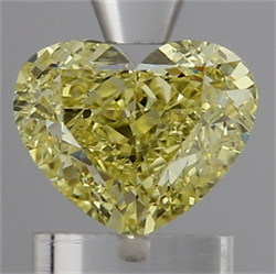 Picture of Lab Grown Diamond 1.20 Carats, Heart with  Cut, Fancy Vivid Yellow Color, VVS2 Clarity and Certified by IGI