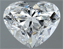 Natural Diamond 1.30 Carats, Heart with  Cut, F Color, VVS1 Clarity and Certified by GIA