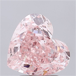 Picture of Lab Grown Diamond 3.07 Carats, Heart with  Cut, Fancy Vivid Pink Color, VS2 Clarity and Certified by IGI
