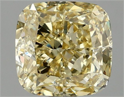 Picture of Lab Grown Diamond 2.10 Carats, CUSHION MODIFIED with  Cut, Fancy Intense Yellow Color, VS1 Clarity and Certified by IGI