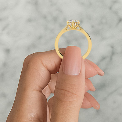 Hidden Halo Oval Engagement Ring Setting